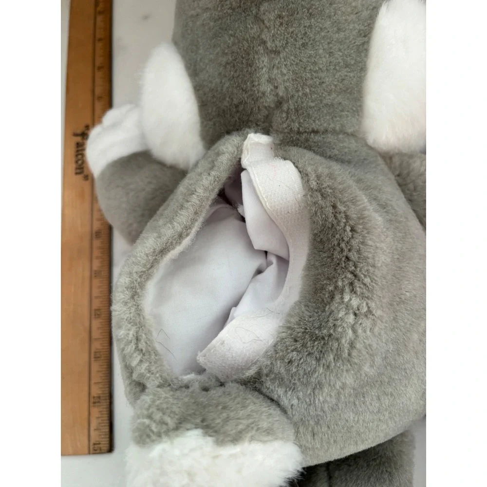 Vintage '97 Tyco Baby Looney Tunes Tickle Me Bugs Bunny Plush Toy Grey White 14